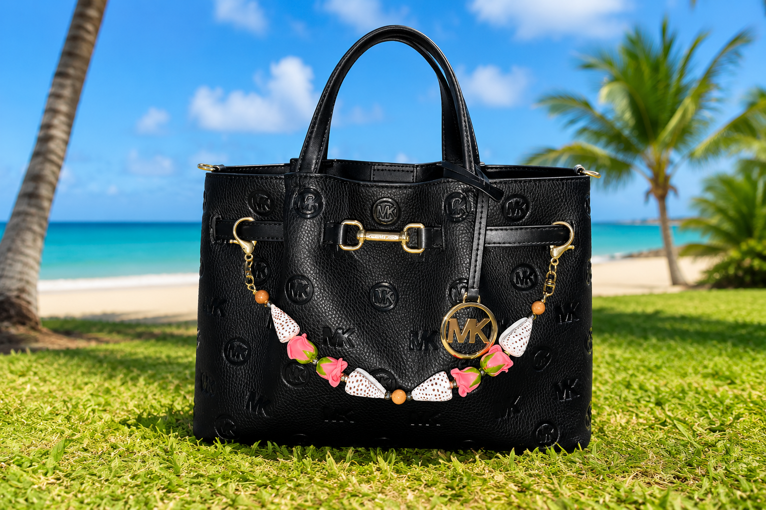 Flea Cone Shell + Lokelani Car Lei | Bag Lei