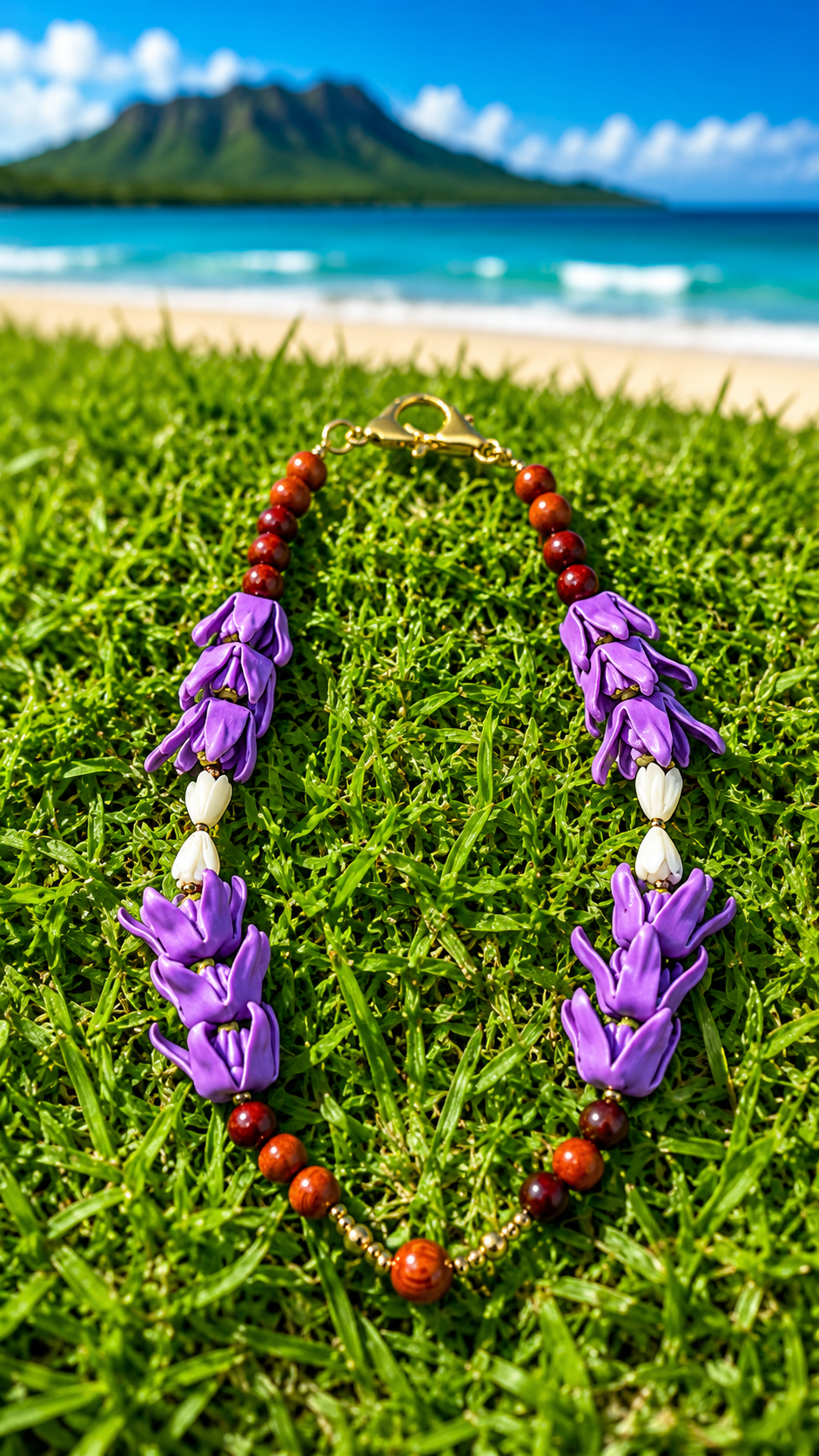 Aliʻi Purple Crown Lei