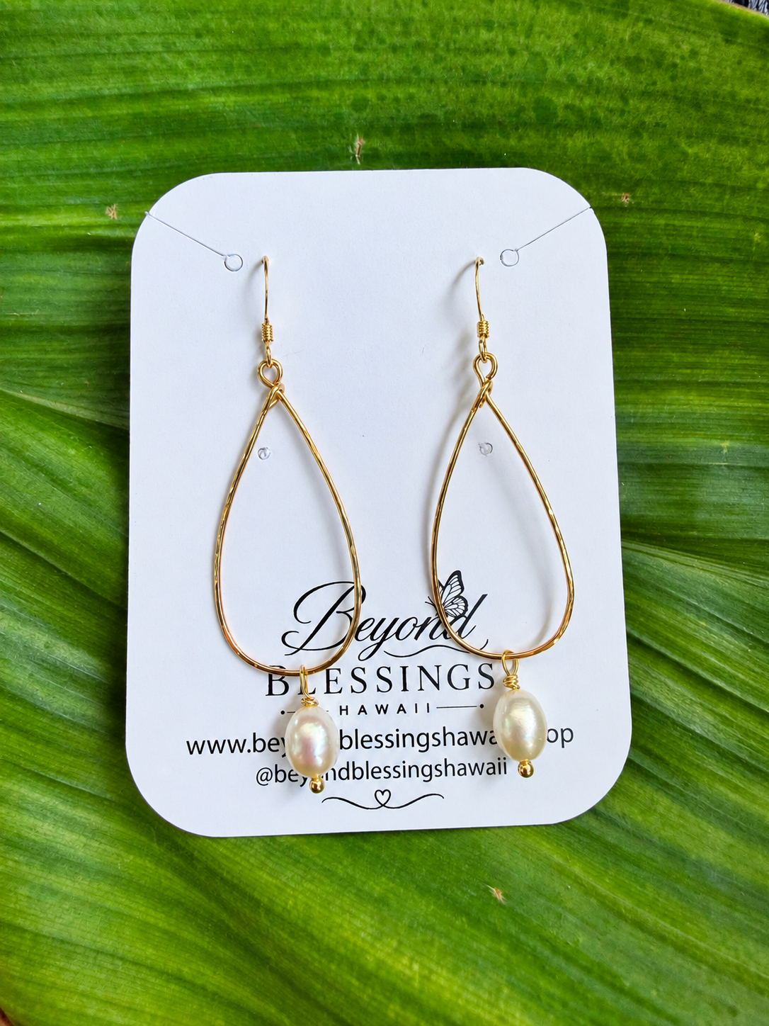 Rice Pearl TearDrops Earrings