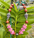 Rose + Hebrew w/Single Tahitian Pearl Car | Bag Lei