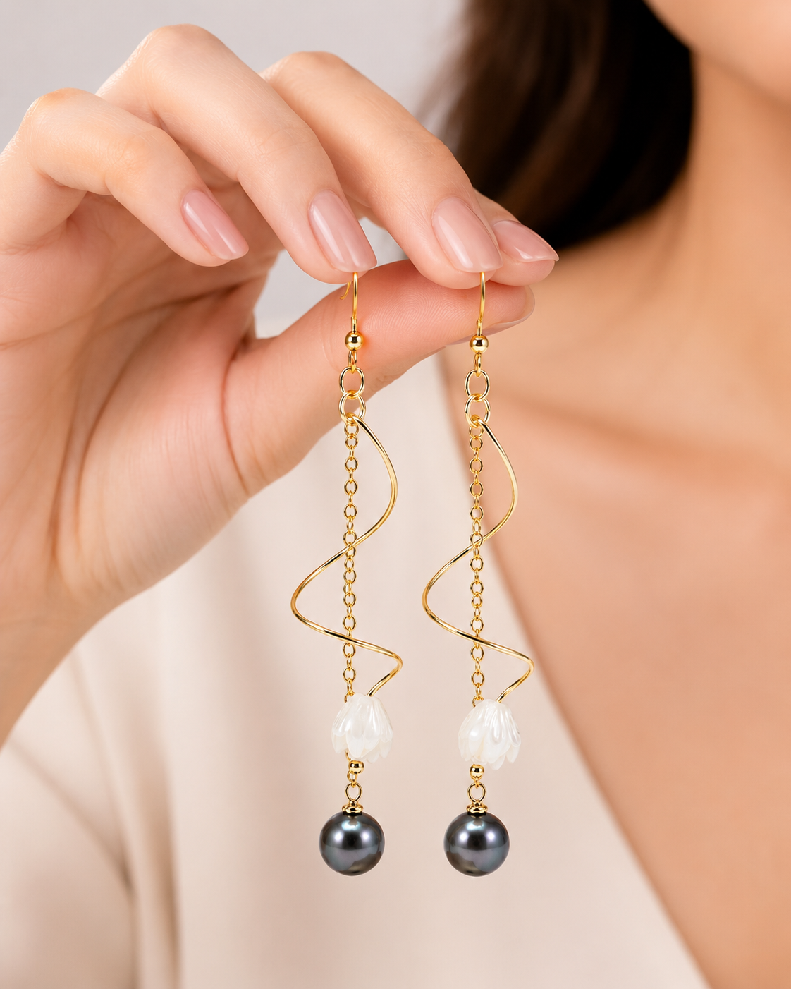 Nohea Pikake Freshwater Drop Earring