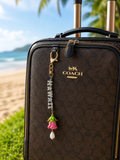 Personalized Keychain with Lokelani & Pikake Mother Pearl