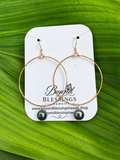 Tahitian Pearl Halo Hoops