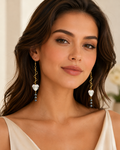 Monstera Dainty Pearl Hand Spiraled Earring