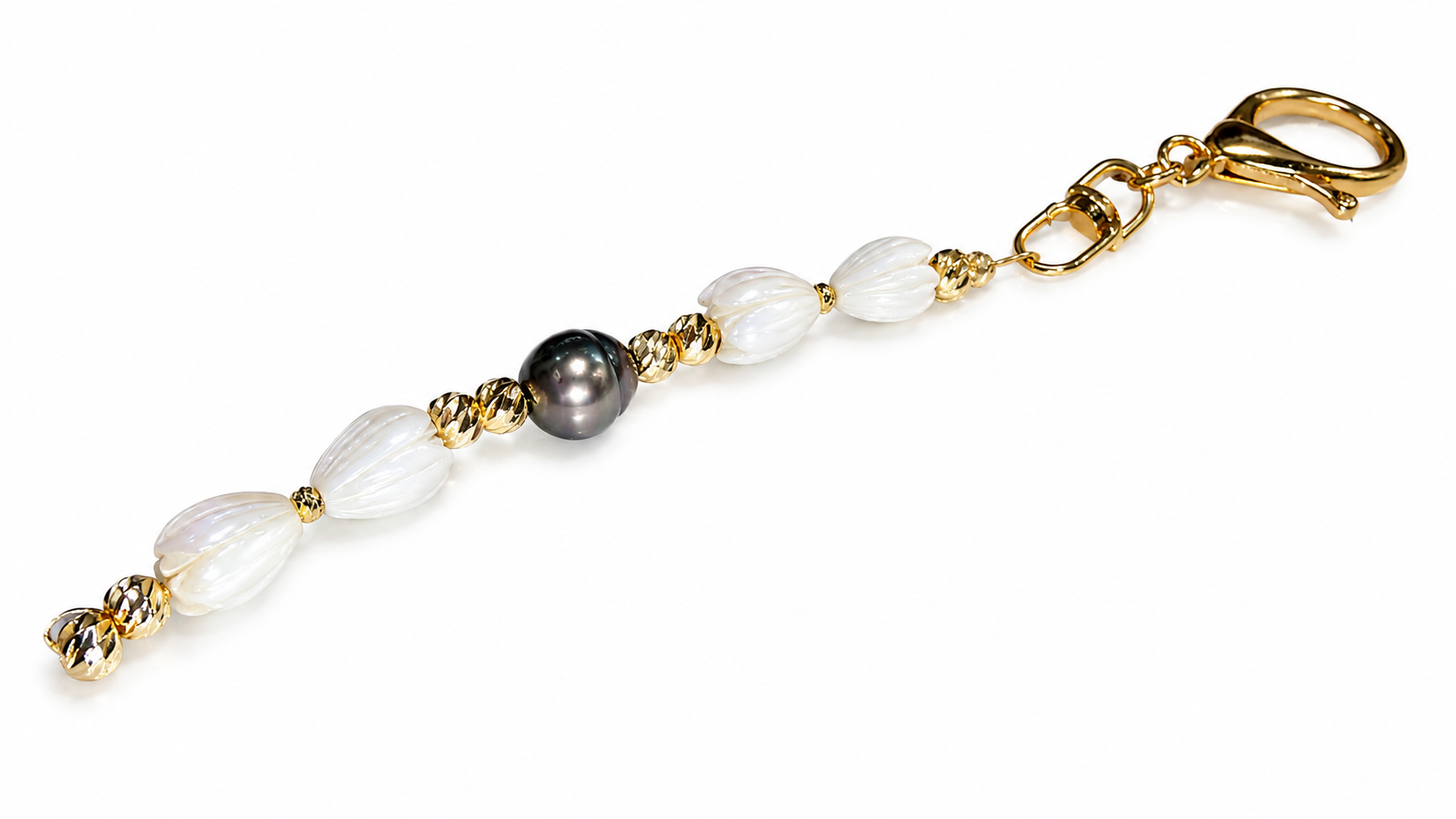 Aloha Pikake Pearl Keychain #2