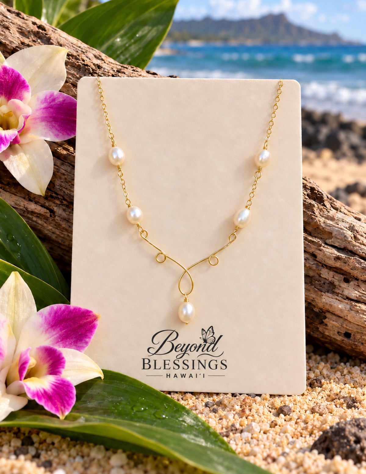 The Golden Embrace Pearl Necklace