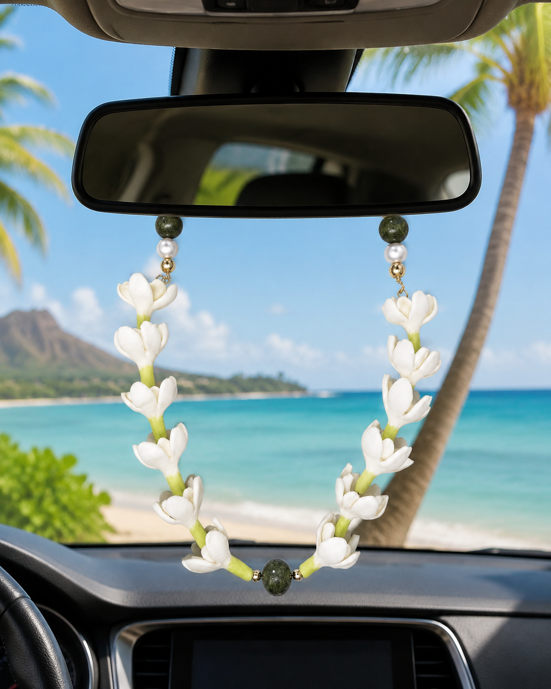 Lei Mālie Pīkake Car Lei