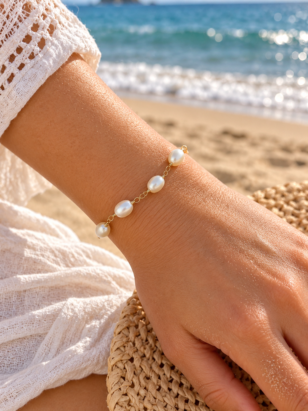 Golden Tide Rice Pearl Bracelet