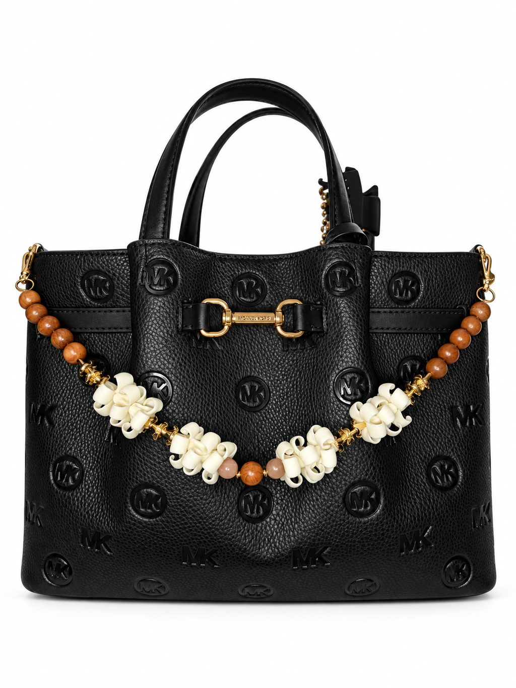 White & Gold Puakenikeni Bag | Car Lei
