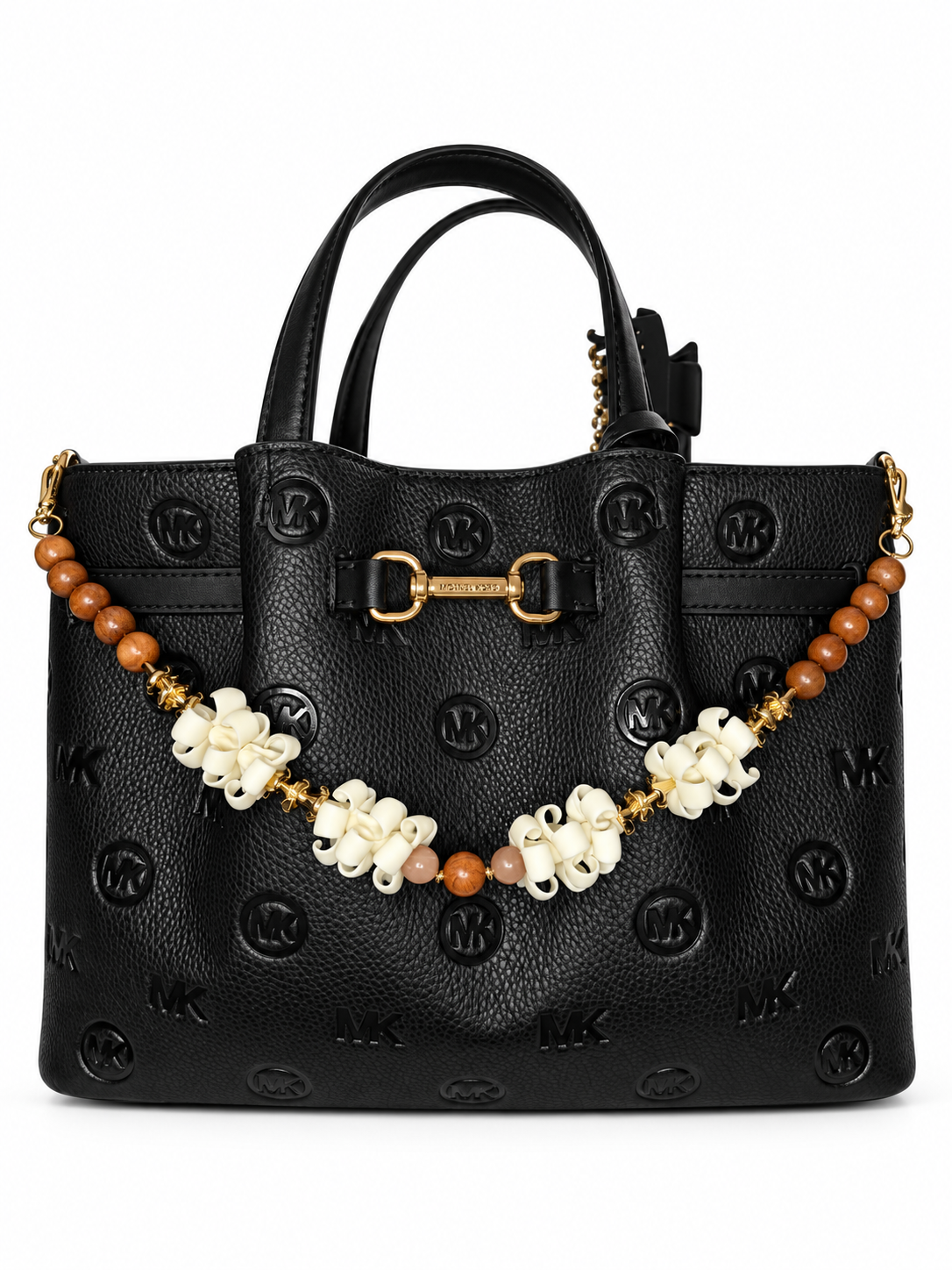 White & Gold Puakenikeni Bag | Car Lei